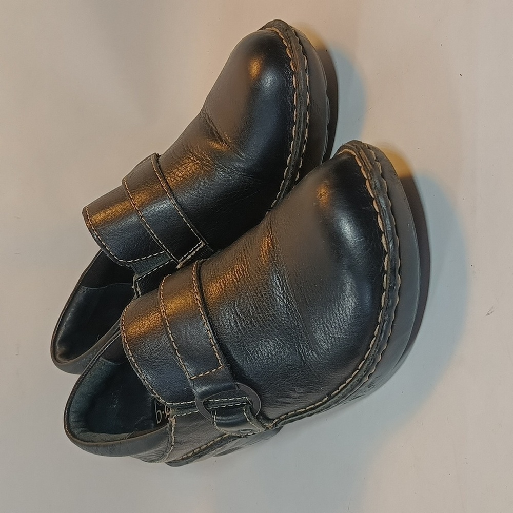 BOC Born Ansen Buckle Clogs Black Leather Mules Women’s 7M